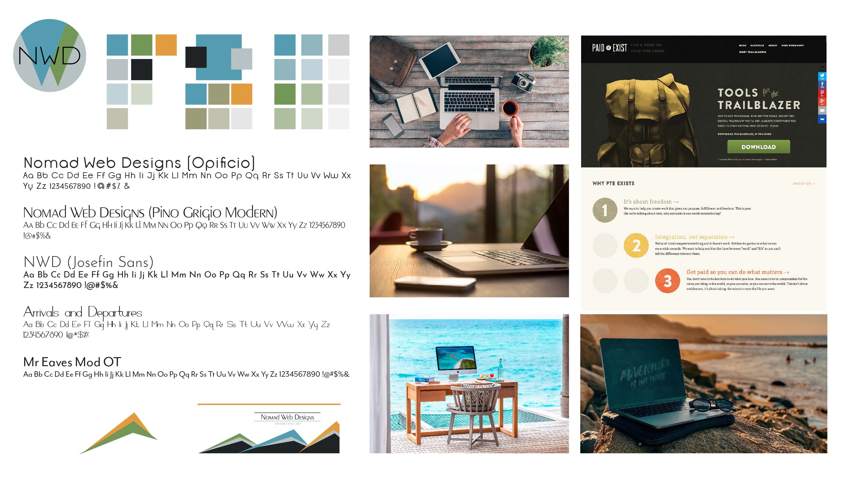 image of Nomad Web Designs branding elements